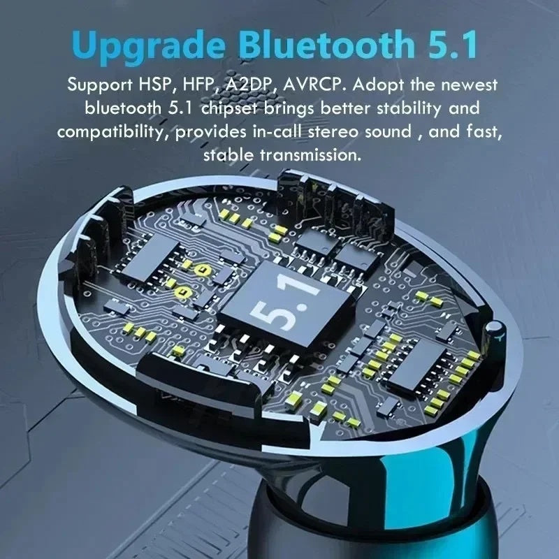 YFA Wireless Bluetooth Earphones Large Screen Intelligent Digital Display In Ear Breathing Light