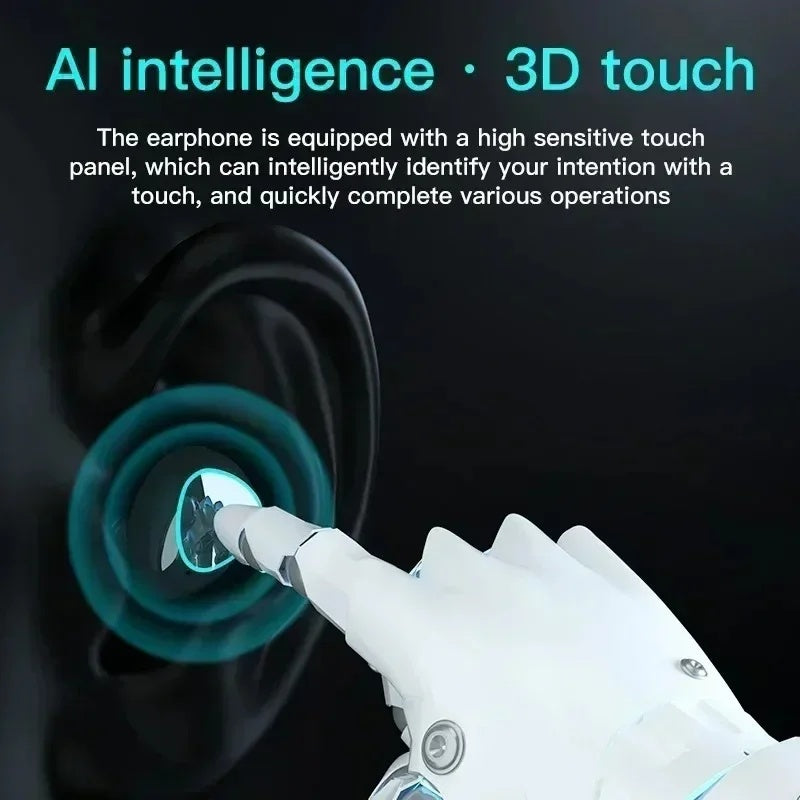 YFA Wireless Bluetooth Earphones Large Screen Intelligent Digital Display In Ear Breathing Light