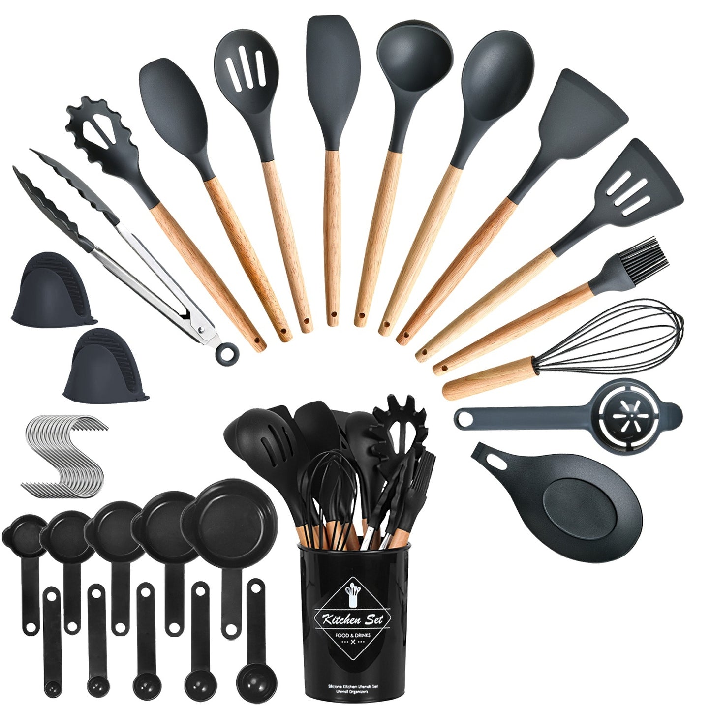 YFA Kitchen Cooking Utensils Set Of 35Pcs