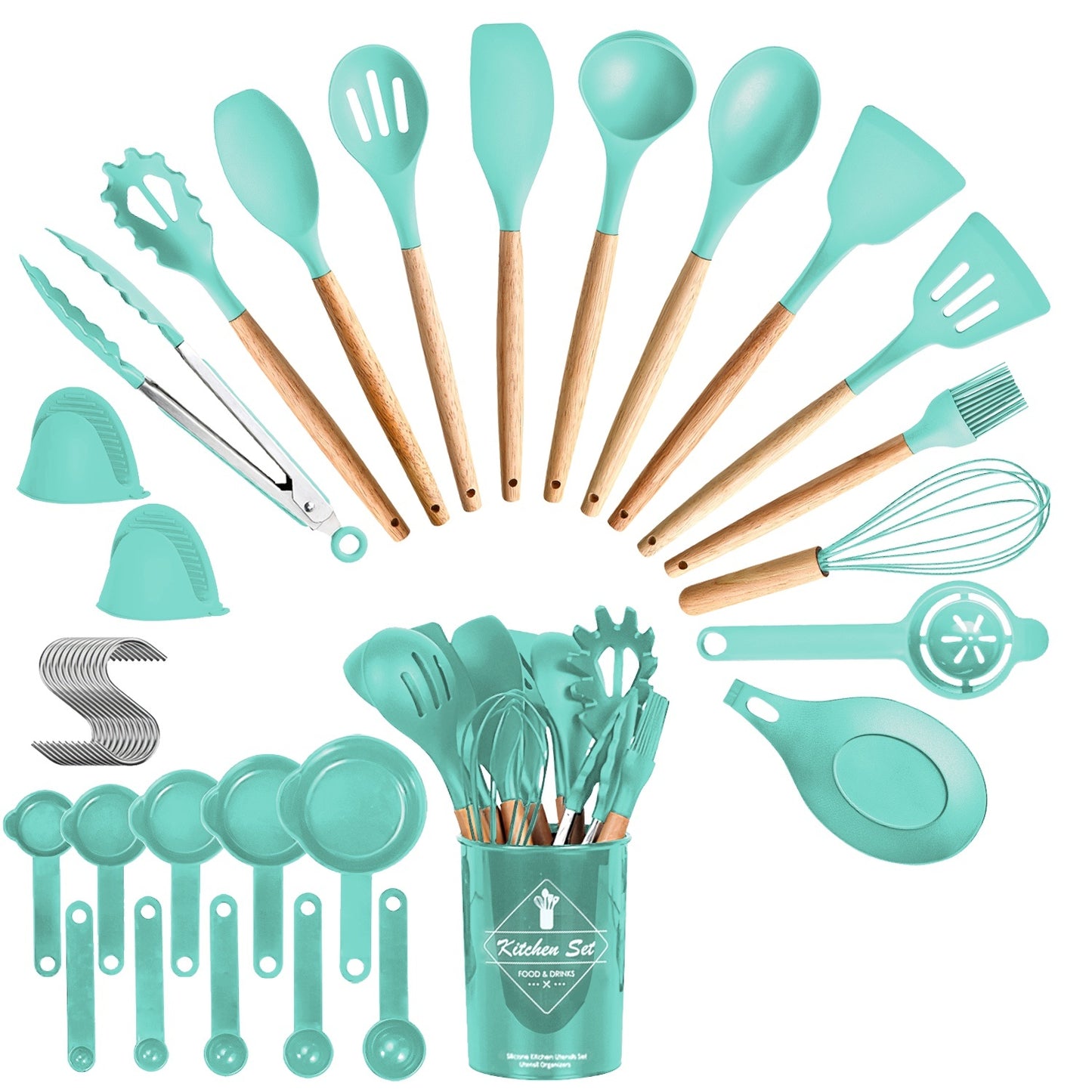 YFA Kitchen Cooking Utensils Set Of 35Pcs