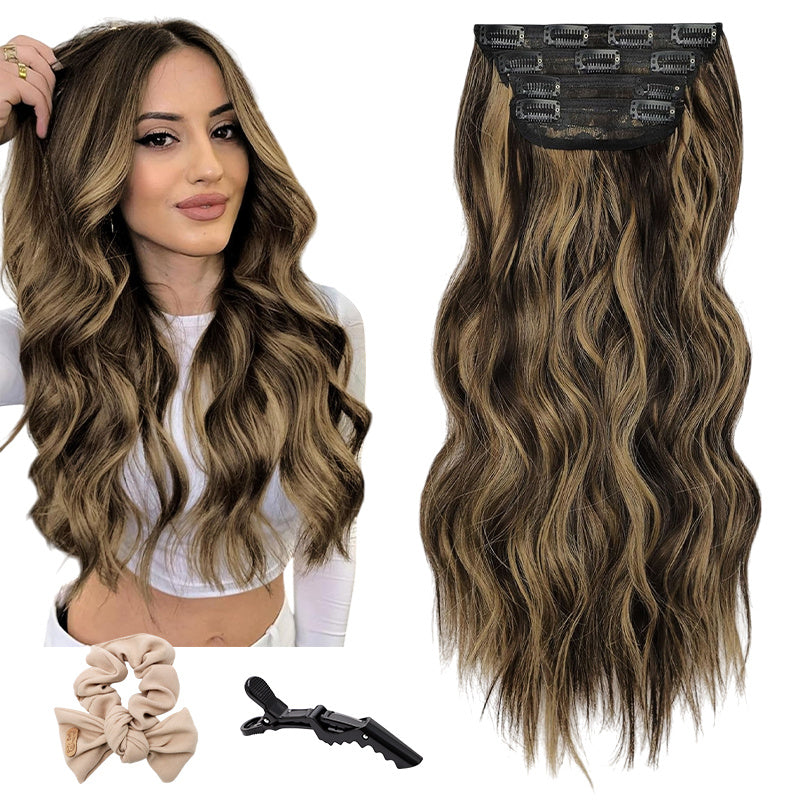 YFA Hair Extensions Long Straight Wavy Synthetic /Hair Extension for Everyday Fashion Accessories