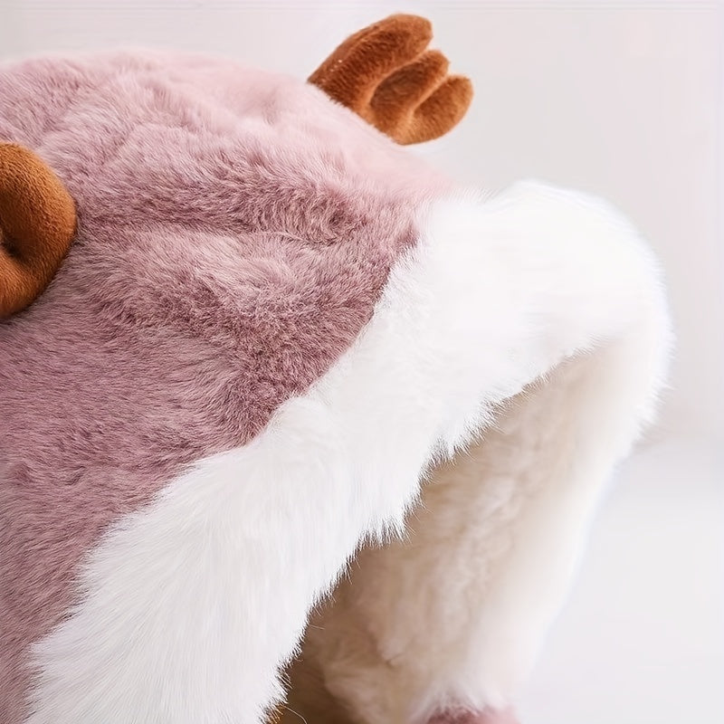 YFA Winter Antlers Baby Hat With Scarf For 5-10 Y Children