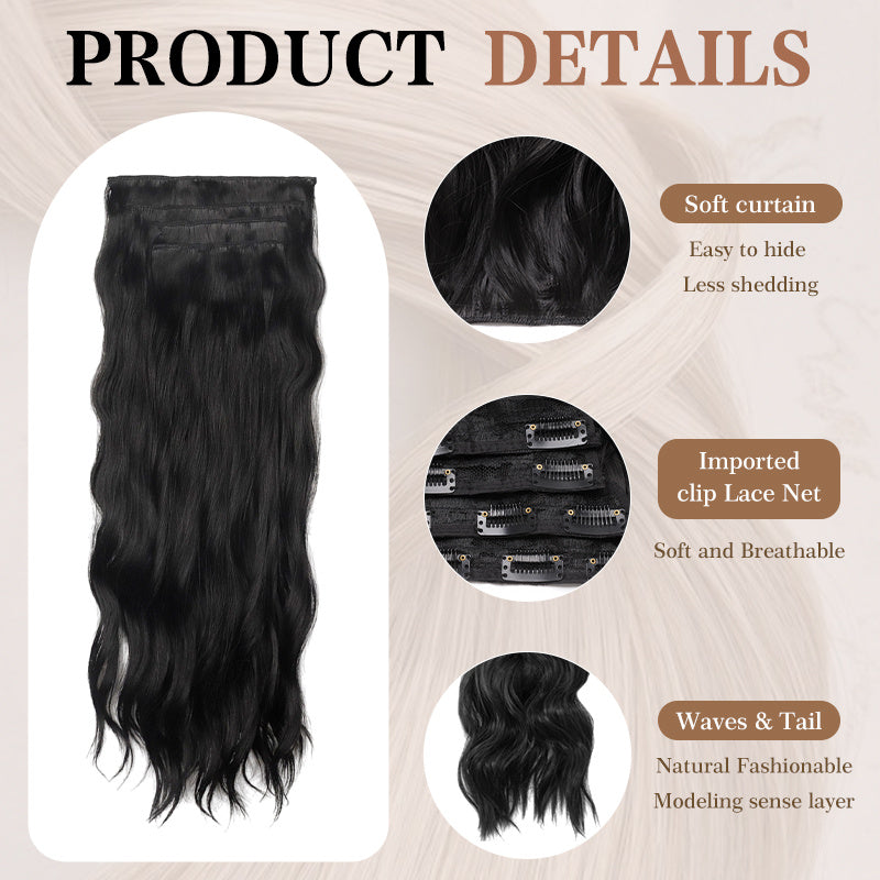 YFA Hair Extensions Long Straight Wavy Synthetic /Hair Extension for Everyday Fashion Accessories