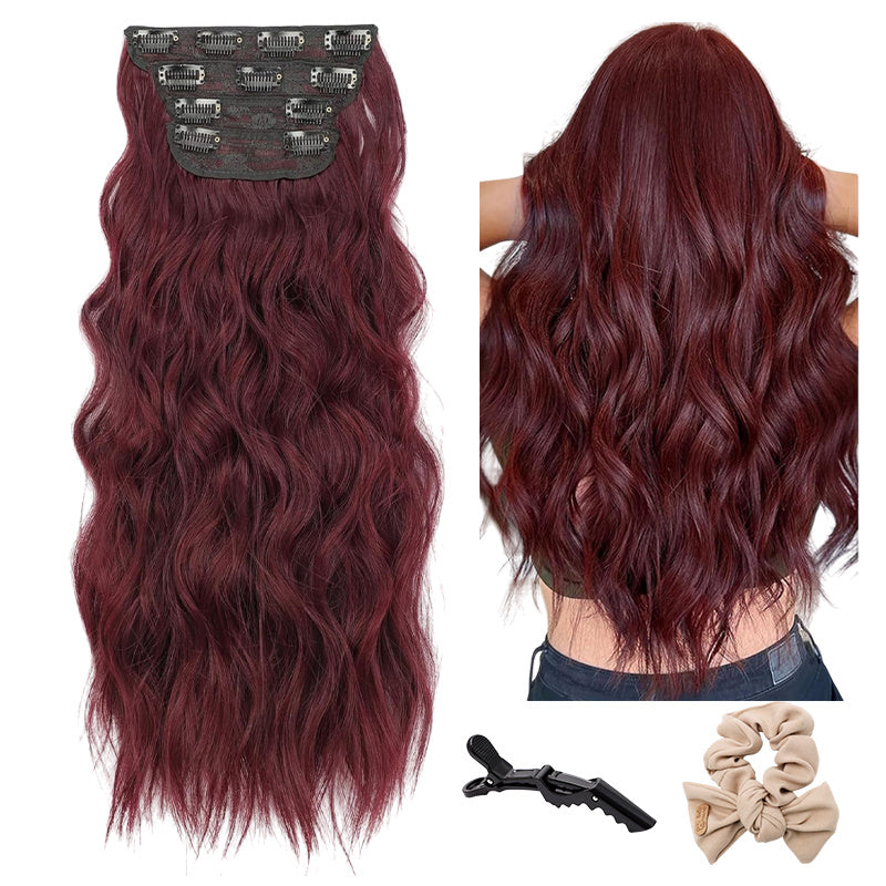 YFA Hair Extensions Long Straight Wavy Synthetic /Hair Extension for Everyday Fashion Accessories